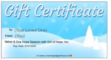 Gift Certificate - Girl of Hope